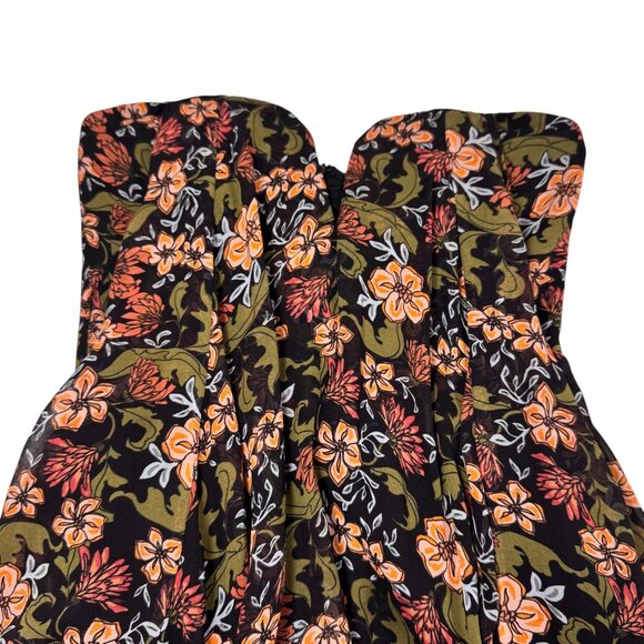 Nicholas Flowy Silk Gown SZ 2 Floral Chiffon Formal Maxi Dress Strapless Glam - Picture 7 of 15